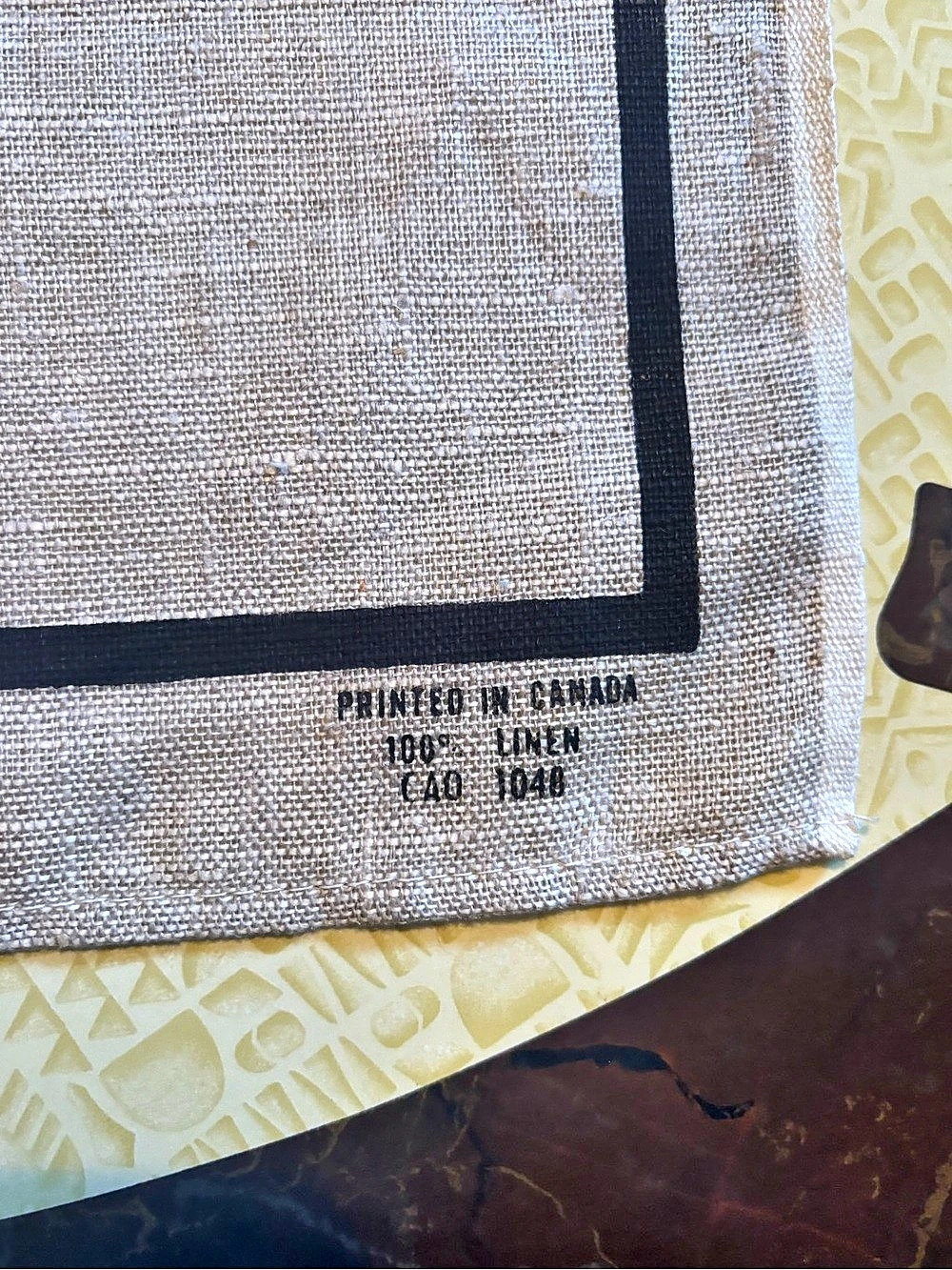 Vintage Kwakuitl Thunderbird by C. Harper Linen Hand Towel Beige & Green - Picture 6 of 8